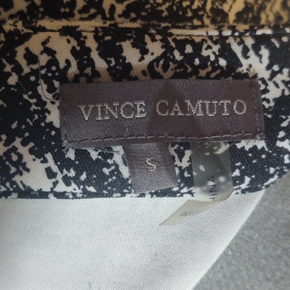 Vince Camuto Black and White Print Top Sz S - Picture 8 of 9